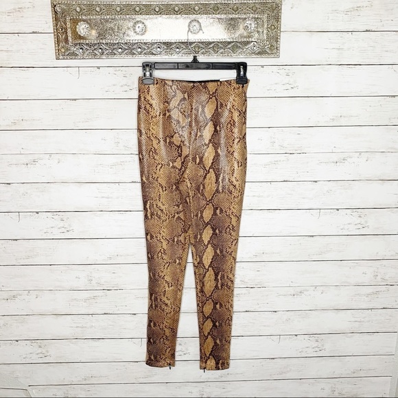 Zara Bloggers Favorite High Rise Zip Ankle Animal Snakeskin Print Leggings - Picture 7 of 15